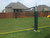 V-5000 Outdoor Aluminum Pole System on Grass with Dark Green PBN4 Net and 2" Yellow Webbing Lines